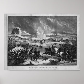 Poster Illustration de la bataille de Gettysburg