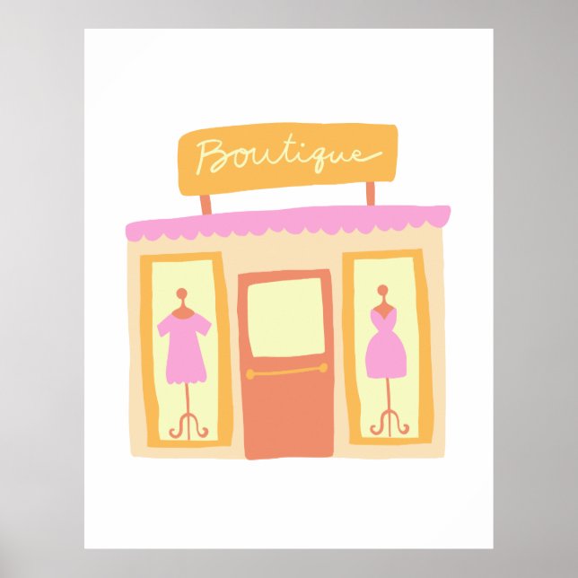 Poster Illustration de la boutique de vêtements de mode (Devant)