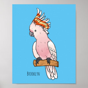 Poster Illustration de la caricature de l'oiseau de cobay