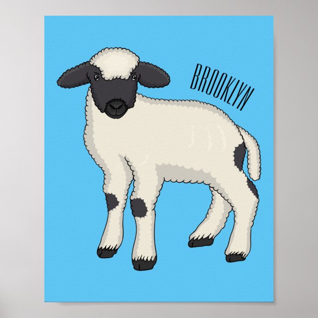 Poster Illustration de la caricature de mouton Valais Bla (Devant)