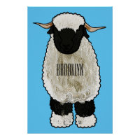 Illustration de la caricature de mouton Valais Bla