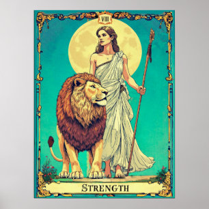 Poster Illustration de la carte Tarot, force