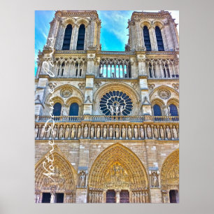 Poster Illustration de la cathédrale Notre-Dame.