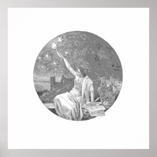 Poster Illustration de la connaissance Lady