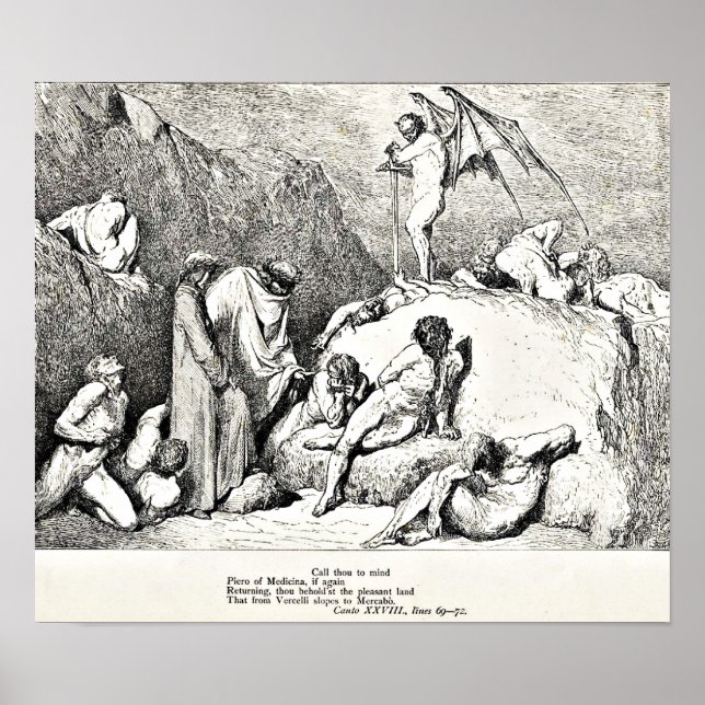 Poster Illustration de la Divine Comédie de Dante (Devant)