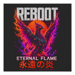 Poster Illustration de la Flamme Éternelle – Phénix de Fe