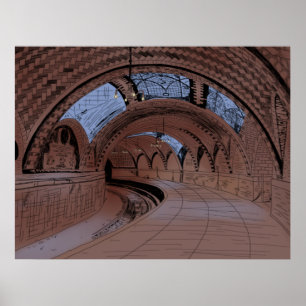 Poster Illustration de la gare abandonnée de City Hall à