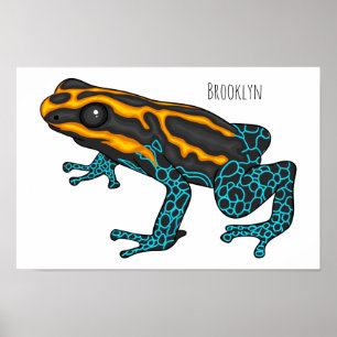 Poster Illustration de la grenouille à fléchettes de pois