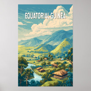 Poster Illustration de la Guinée équatoriale Art de voyag