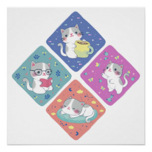 Poster Illustration de la journée bouillonnante de Cute K