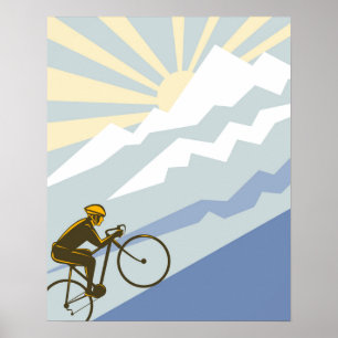 Poster Illustration de la liste cycliste ascendante