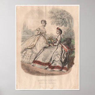 Poster Illustration de la mode française du XIXe siècle