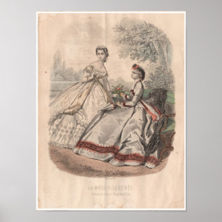 Poster Illustration de la mode française du XIXe siècle