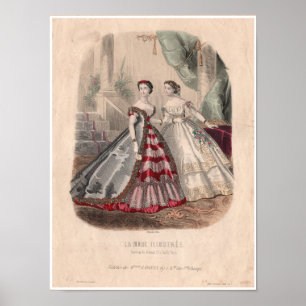 Poster Illustration de la mode française du XIXe siècle