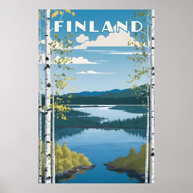 Poster Illustration de la nature finlandaise (Devant)