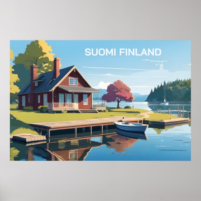 Poster Illustration de la nature finlandaise (Devant)