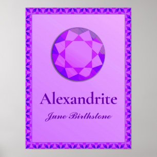 Poster Illustration de la pierre de naissance pour juin -