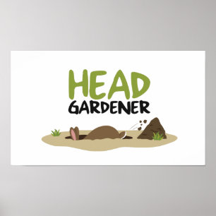 Poster Illustration de la tête du jardinier