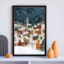 Illustration de la ville de Noël en mignon