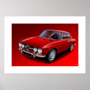 Poster Illustration de l'affiche Alfa Romeo 1750 GTV