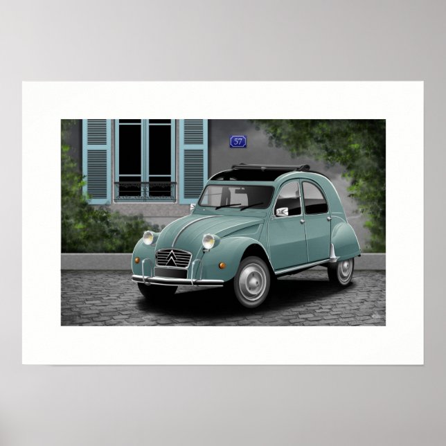 Poster Illustration de l'affiche Citroen 2CV (Devant)