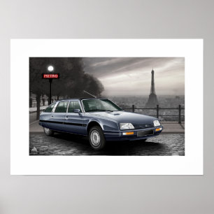 Poster Illustration de l'affiche Citroen CX Prestige Turb