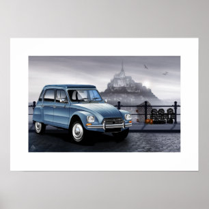 Poster Illustration de l'affiche Citroen Dyane