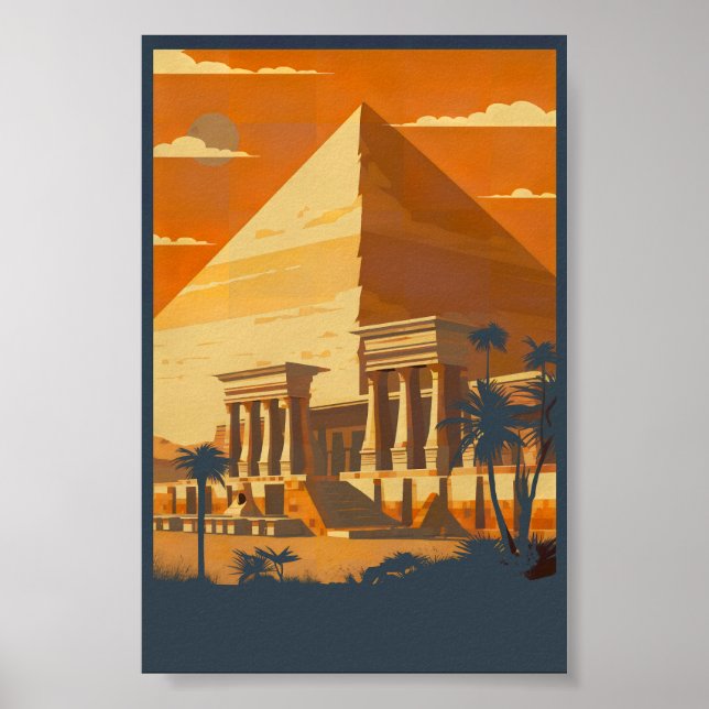 Poster Illustration de l'affiche en Egypte de style vinta (Devant)