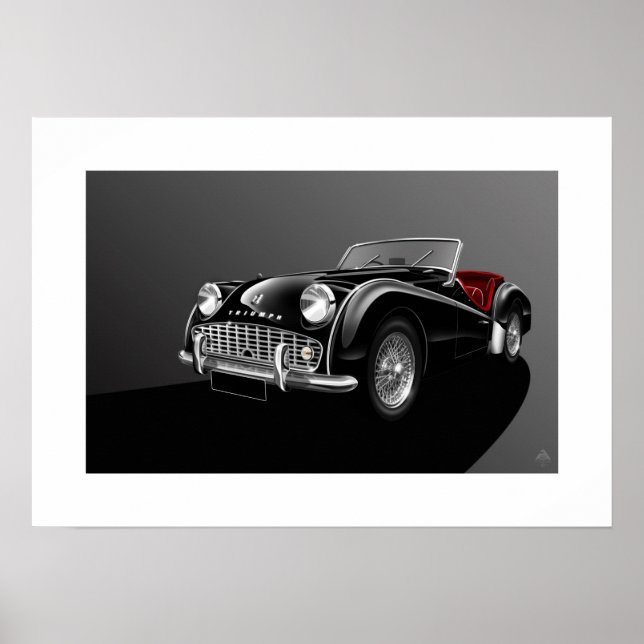 Poster Illustration de l'affiche Triumph TR3A (Devant)