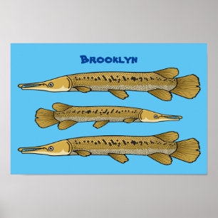 Poster Illustration de l'alligator garfish