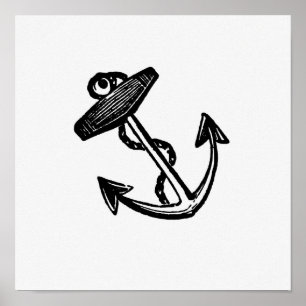 Poster Illustration de l'Ancre vintage