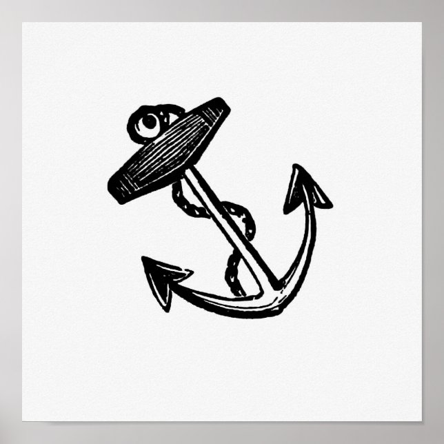 Poster Illustration de l'Ancre vintage (Devant)