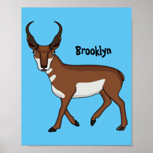 Poster Illustration de l'antilope Pronghorn
