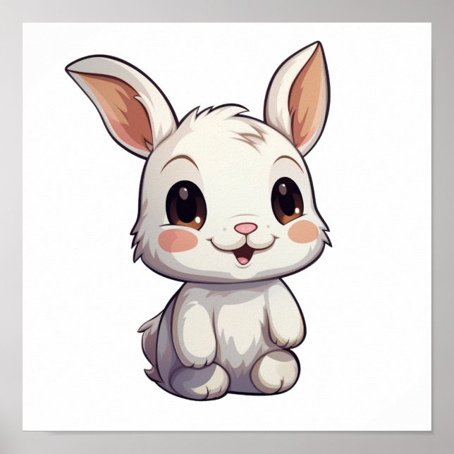 Poster Illustration de lapin de dessin (Devant)