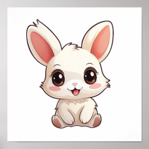 Poster Illustration de lapin de dessin