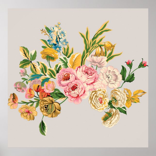 Poster Illustration de l'aquarelle Digital Flowers. Manue (Devant)