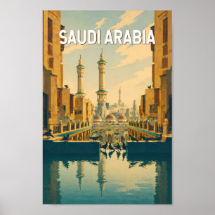 Poster Illustration de l'Arabie saoudite Voyage Art Vinta