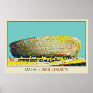 Poster Illustration de l'architecture du Stade Lusail Qat