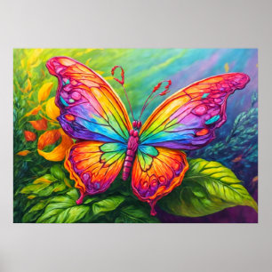 Poster Illustration de l'art papillon rétro