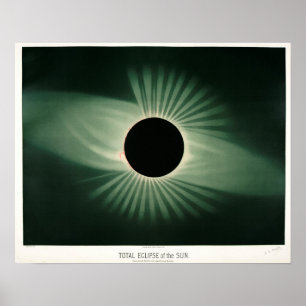 Poster Illustration de l'éclipse solaire vintage