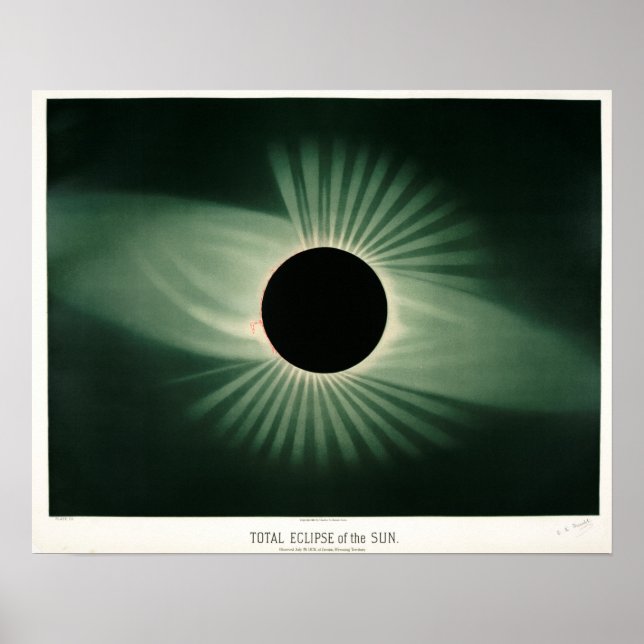 Poster Illustration de l'éclipse solaire vintage (Devant)