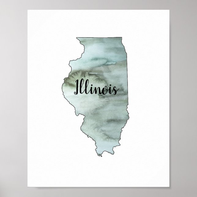 Poster Illustration de l'État de l'Illinois (Devant)