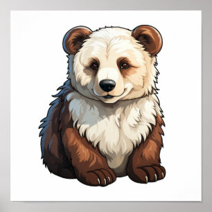 Poster Illustration de l'ours de dessin