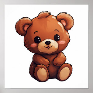 Poster Illustration de l'ours de dessin