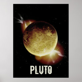 Poster Illustration de l'univers 3d de la planète jaune P