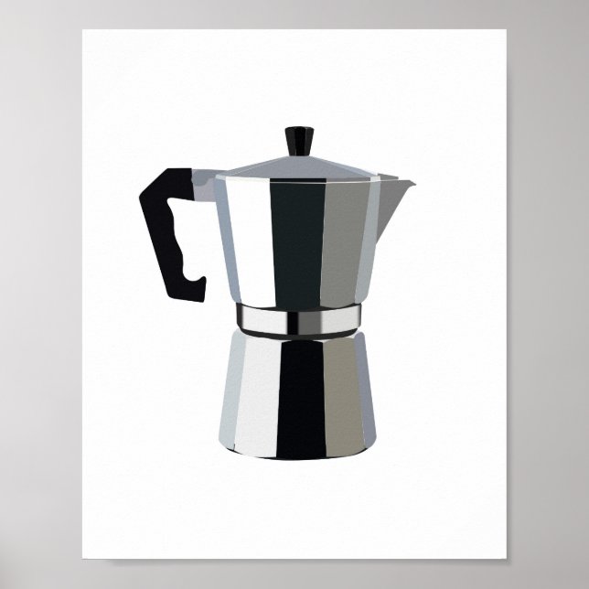 Poster Illustration de macchinetta café expresso italien (Devant)