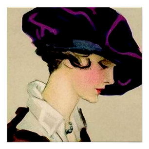 Poster Illustration de Marcello Dudovich « Fille au chape