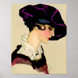Poster Illustration de Marcello Dudovich “Jeune fille au