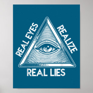 Poster Illustration de mensonges réels réalisés par l'œil