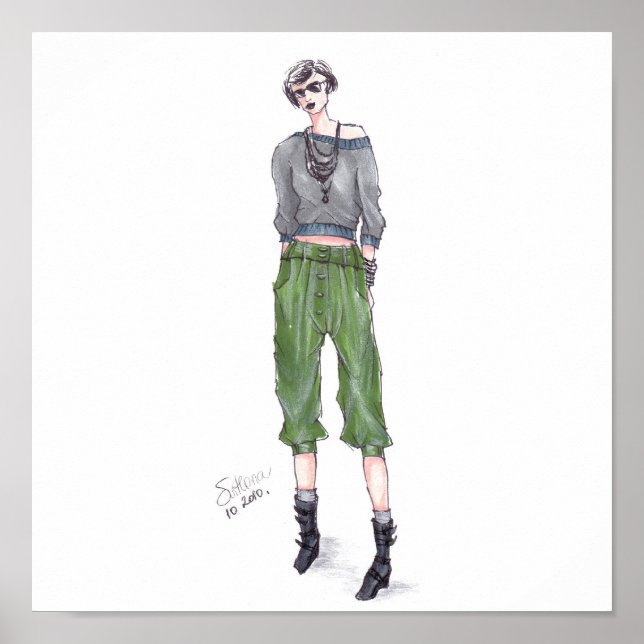 Poster Illustration de mode (Devant)